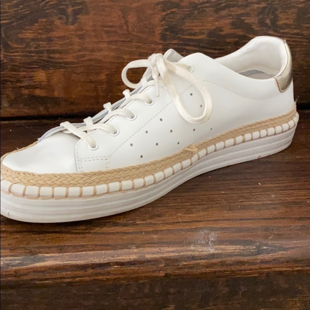 Sam Edelman White Lace Up Sneaker - Picture 2 of 7